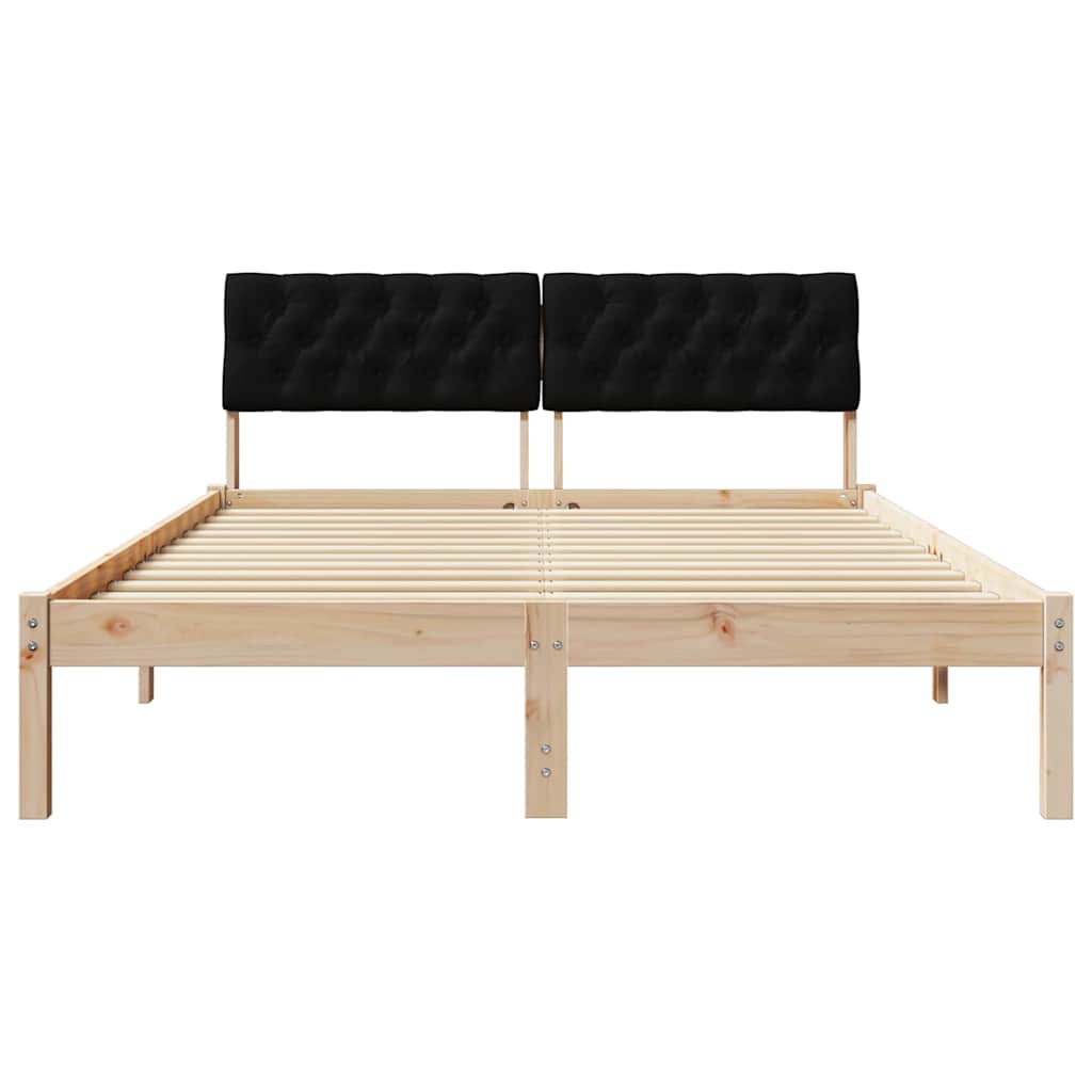 Sengestel Brun og sort 150 x 200 cm Massivt fyrretræ