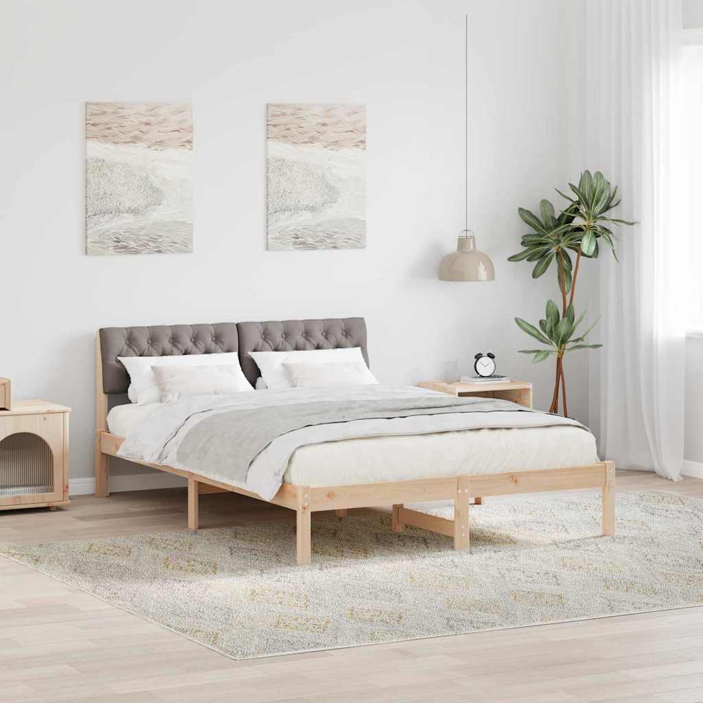 Sengestel Brun og taupe 150 x 200 cm Massivt fyrretræ