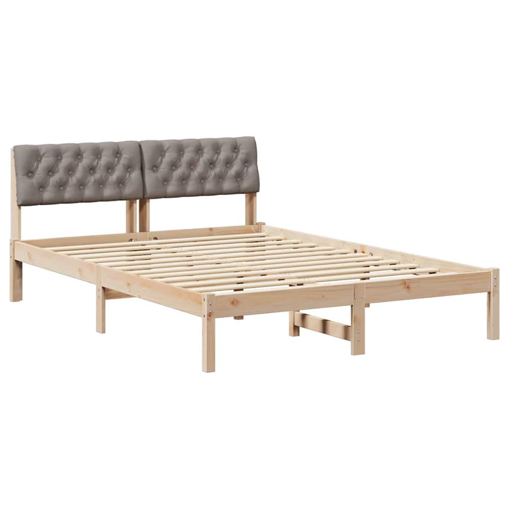 Sengestel Brun og taupe 150 x 200 cm Massivt fyrretræ