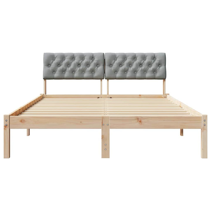Sengestel Brun og lys grå 140 x 200 cm Massivt fyrretræ