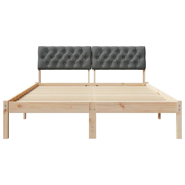 Sengestel brun og mørkegrå 140 x 200 cm Massivt fyrretræ