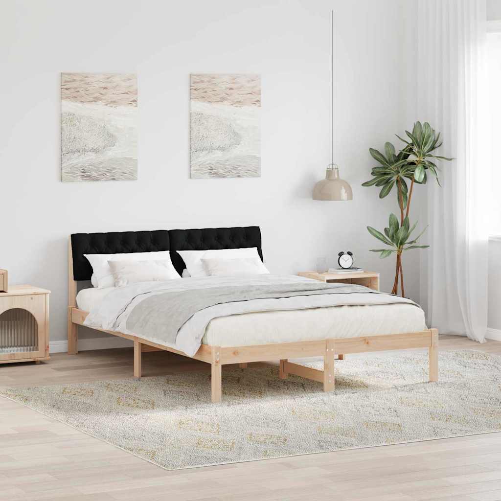 Sengestel Brun og sort 140 x 200 cm Massivt fyrretræ