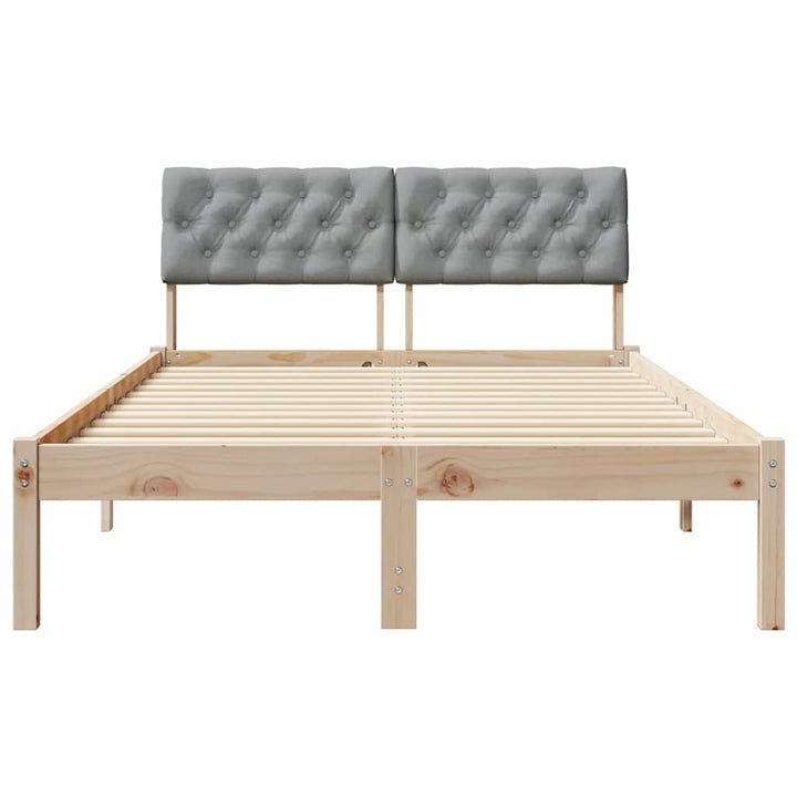 Sengestel Brun og lys grå 120 x 200 cm Massivt fyrretræ