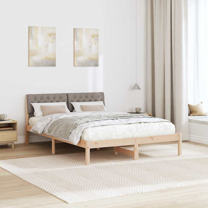 Sengestel Brun og taupe 140 x 190 cm Massivt fyrretræ