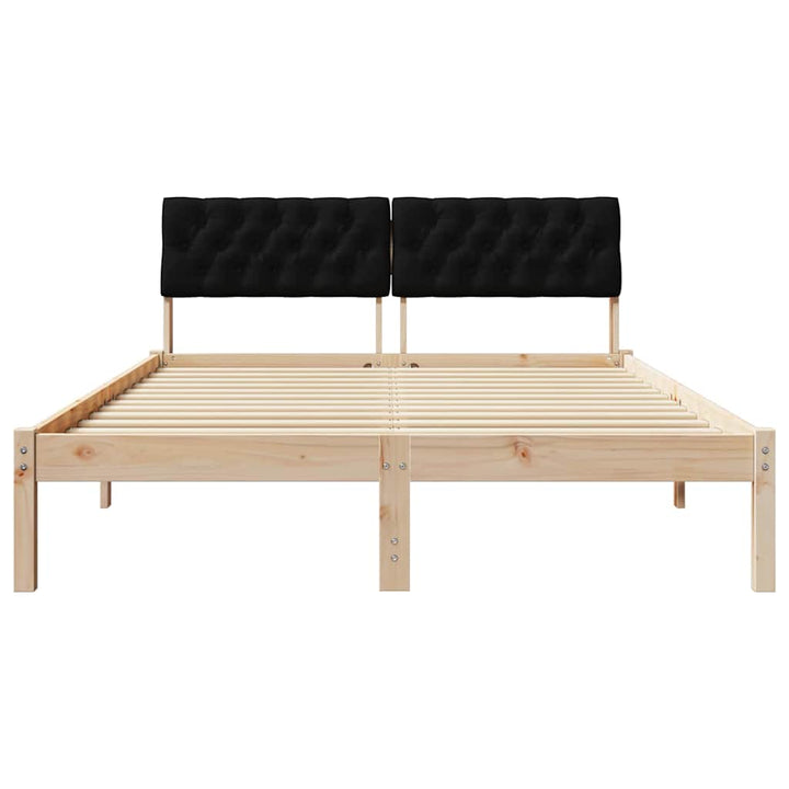 Sengestel Brun og sort 135 x 190 cm Massivt fyrretræ
