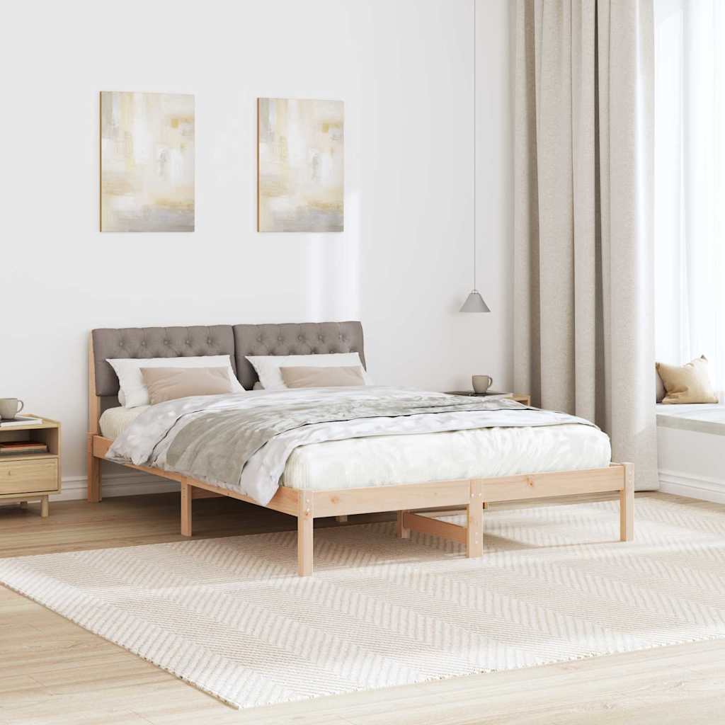 Sengestel Brun og taupe 135 x 190 cm Massivt fyrretræ