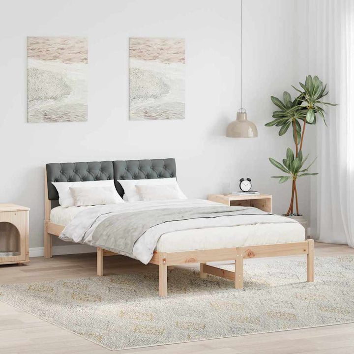 Sengestel brun og mørkegrå 120 x 190 cm Massivt fyrretræ