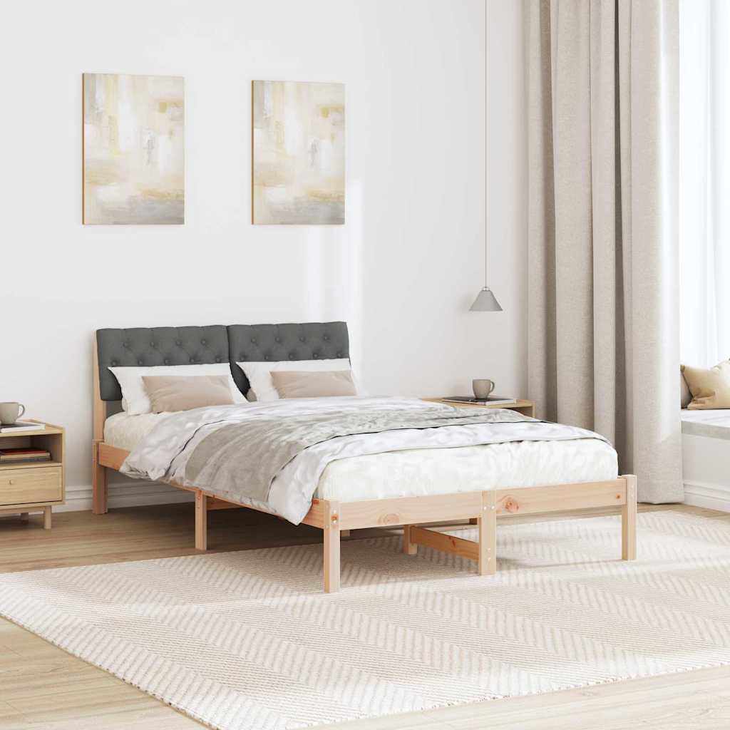 Sengestel brun og mørkegrå 120 x 190 cm Massivt fyrretræ