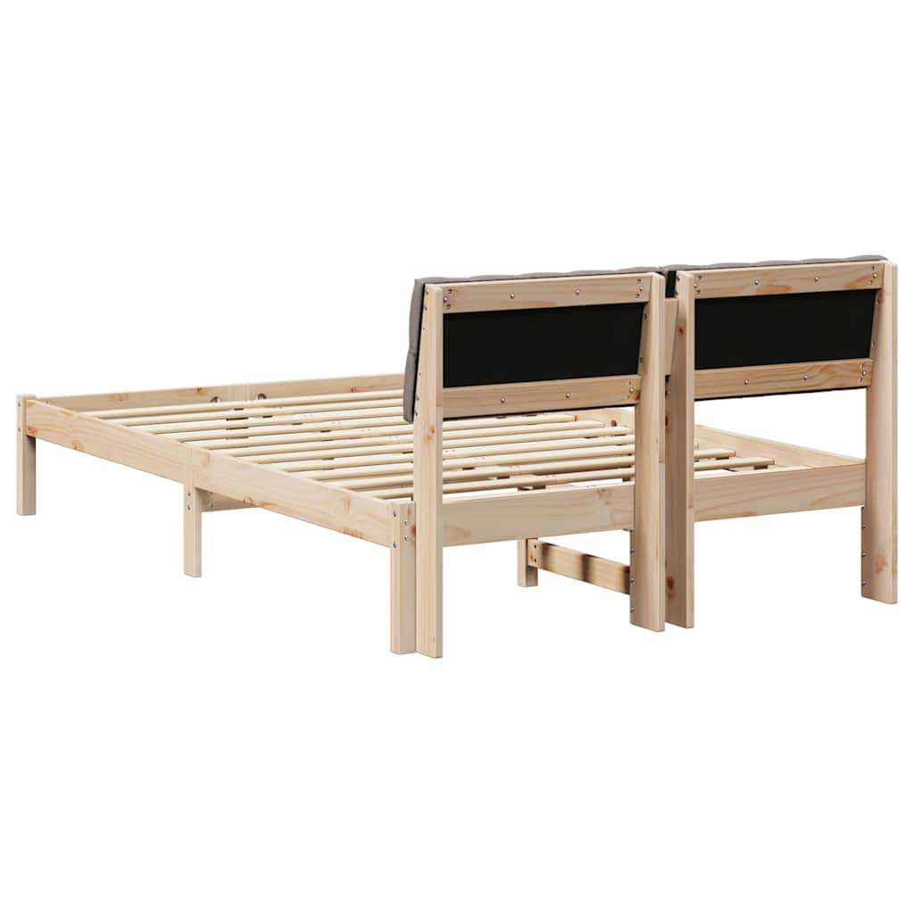 Sengestel Brun og taupe 120 x 190 cm Massivt fyrretræ