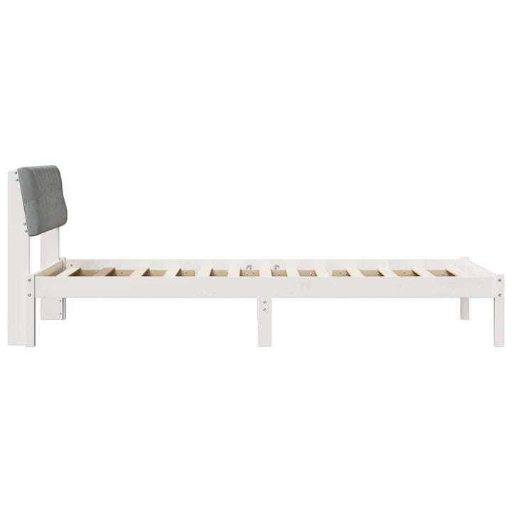Sengestel Hvid og lys grå 100 x 200 cm Massivt fyrretræ