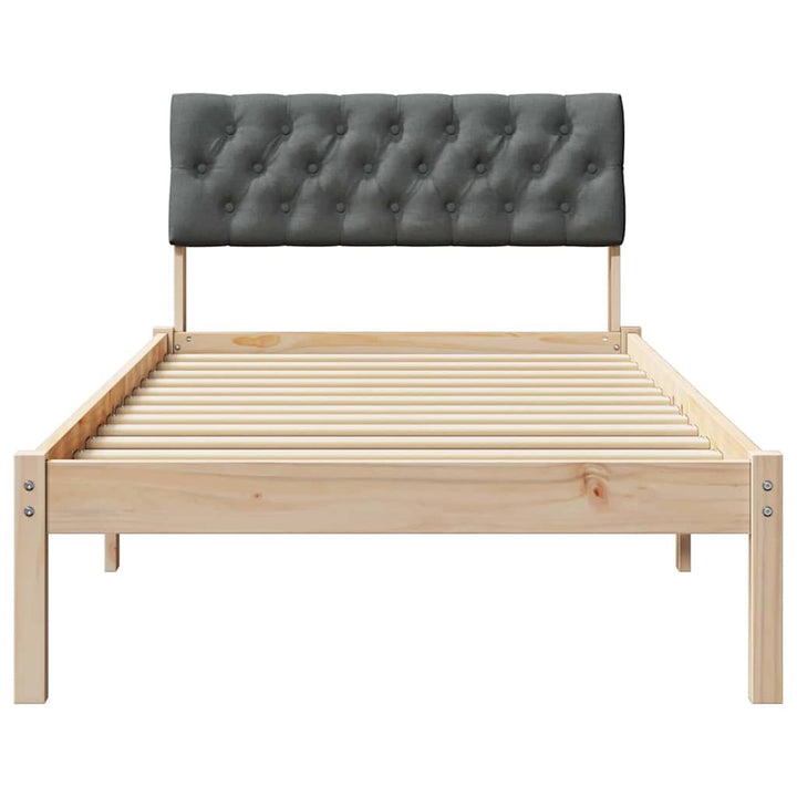 Sengestel brun og mørkegrå 90 x 200 cm Massivt fyrretræ