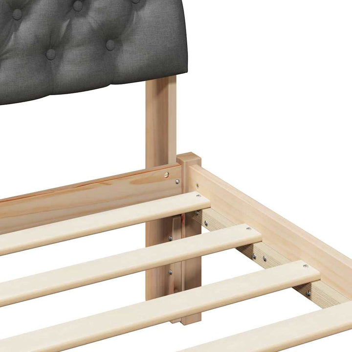 Sengestel brun og mørkegrå 80 x 200 cm Massivt fyrretræ
