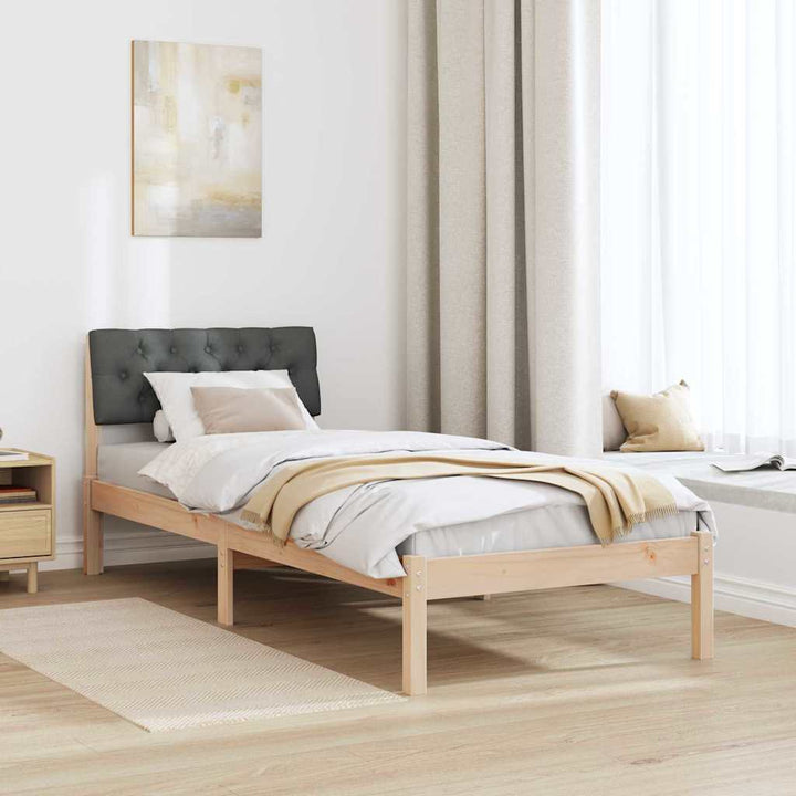 Sengestel brun og mørkegrå 80 x 200 cm Massivt fyrretræ