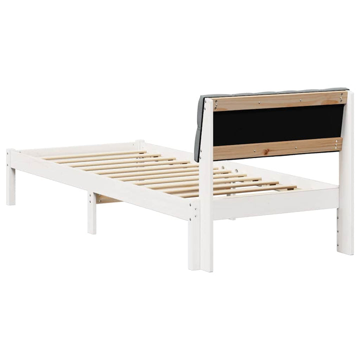 Sengestel Hvid og lys grå 80 x 200 cm Massivt fyrretræ