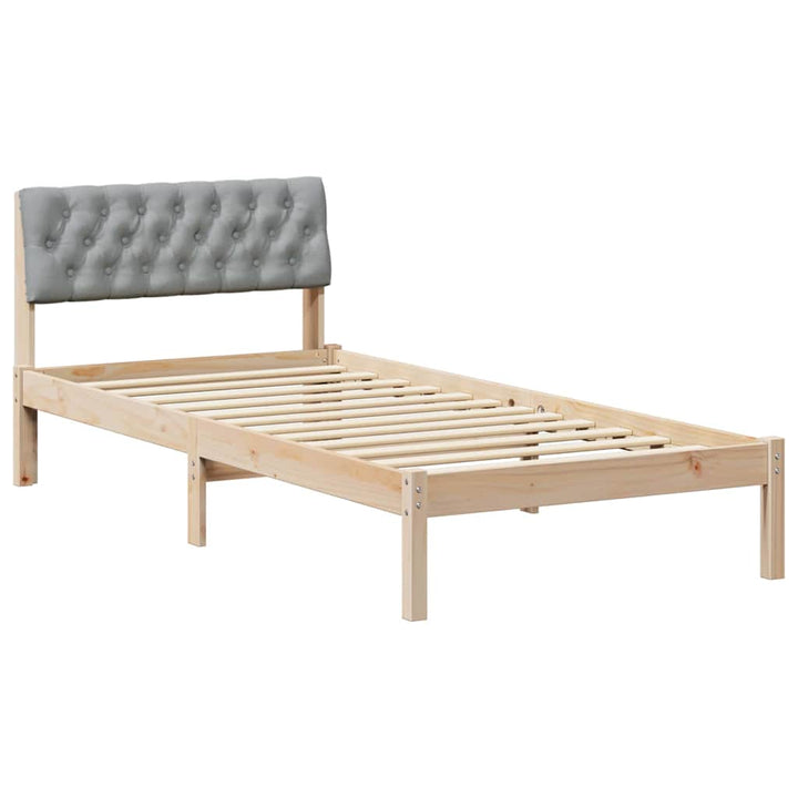 Sengestel Brun og lys grå 90 x 190 cm Massivt fyrretræ