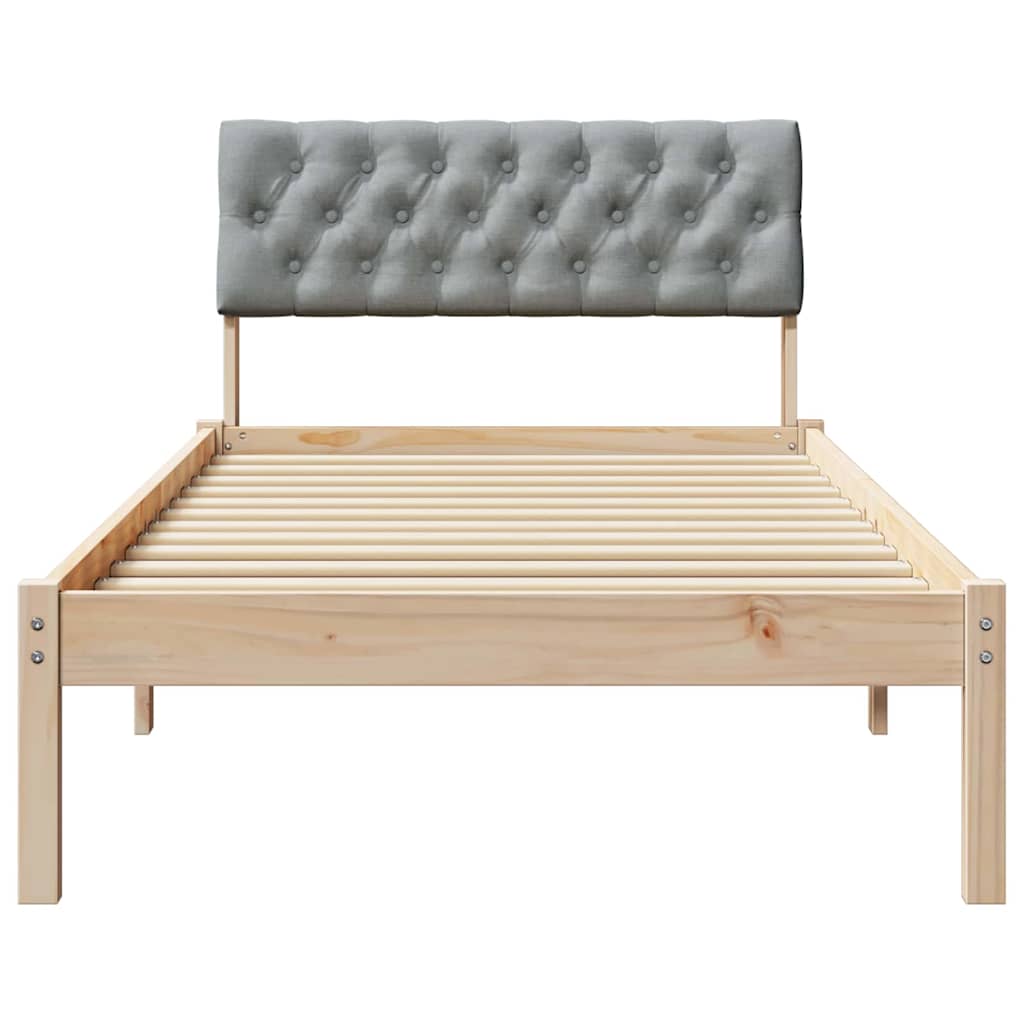 Sengestel Brun og lys grå 90 x 190 cm Massivt fyrretræ