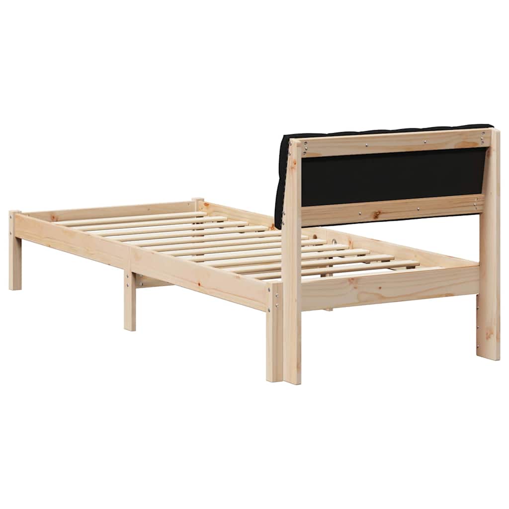Sengestel Brun og sort 75 x 190 cm Massivt fyrretræ