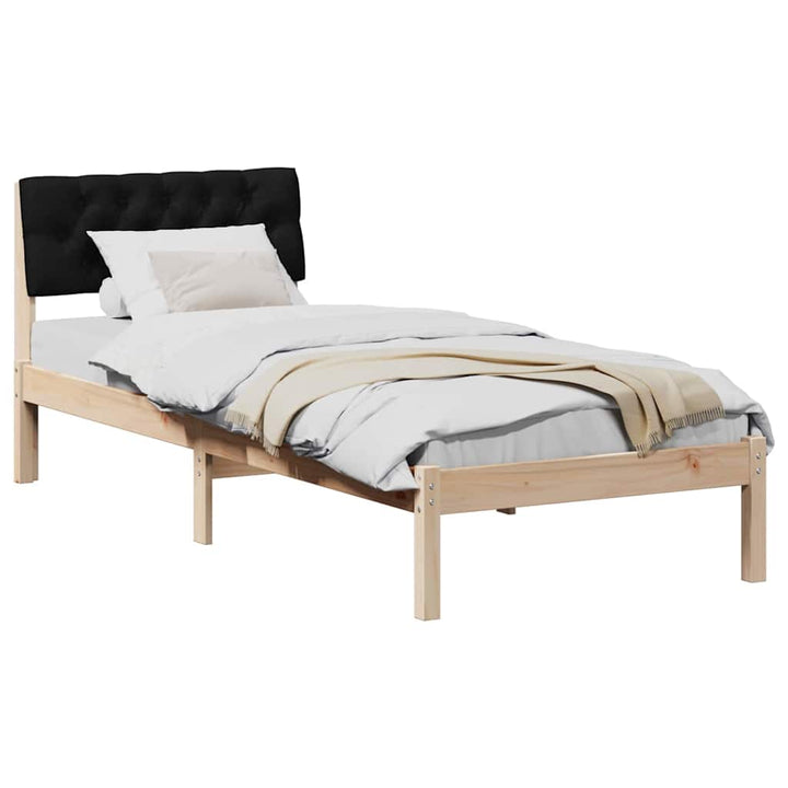 Sengestel Brun og sort 75 x 190 cm Massivt fyrretræ