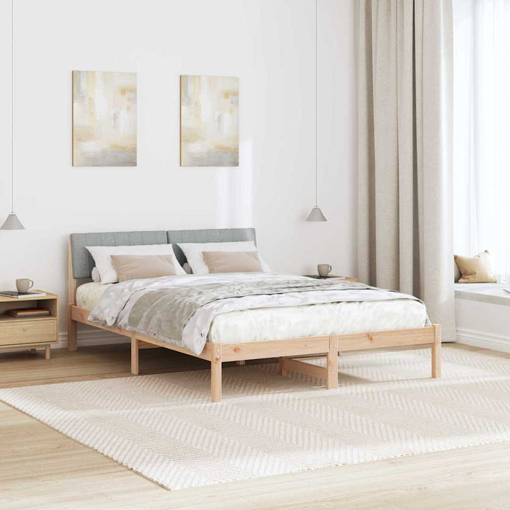Sengestel Brun og lys grå 135 x 190 cm Massivt fyrretræ