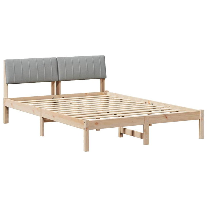 Sengestel Brun og lys grå 135 x 190 cm Massivt fyrretræ