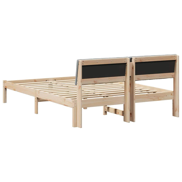 Sengestel Brun og lys grå 135 x 190 cm Massivt fyrretræ