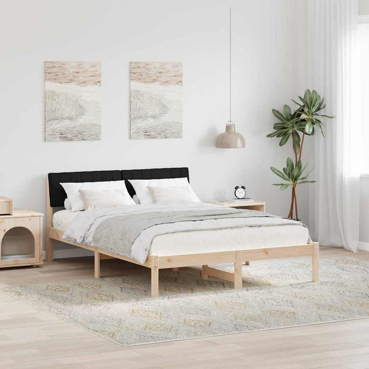 Sengestel Brun og sort 135 x 190 cm Massivt fyrretræ