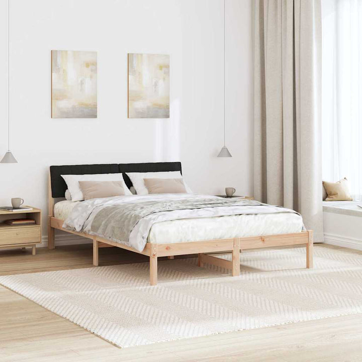 Sengestel Brun og sort 135 x 190 cm Massivt fyrretræ