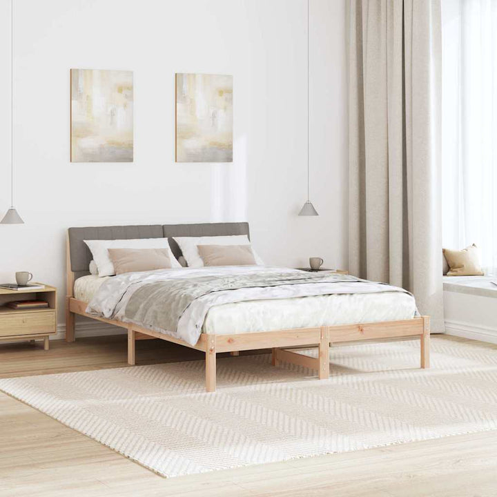 Sengestel Brun og taupe 135 x 190 cm Massivt fyrretræ