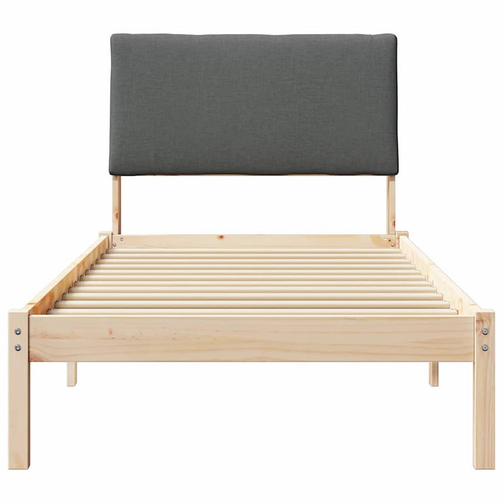 Sengestel brun og mørkegrå 100 x 200 cm Massivt fyrretræ