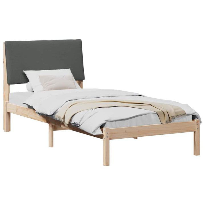 Sengestel brun og mørkegrå 100 x 200 cm Massivt fyrretræ