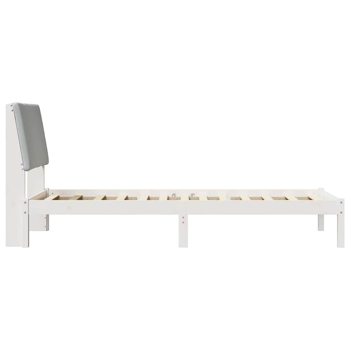 Sengestel Hvid og lys grå 100 x 200 cm Massivt fyrretræ