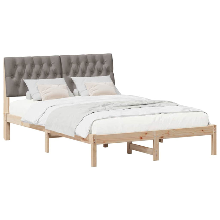 Sengestel med Polstret Hovedgavl Brun 135 x 190 cm