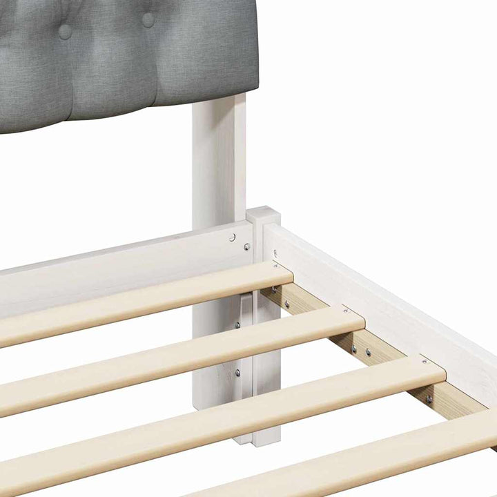 Sengestel med Polstret Hovedgavl Hvid 100 x 200 cm
