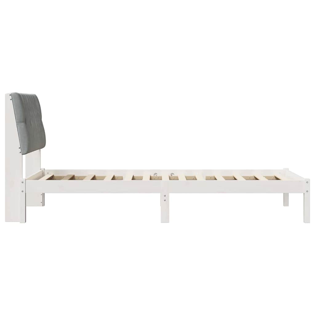Sengestel med Polstret Hovedgavl Hvid 100 x 200 cm