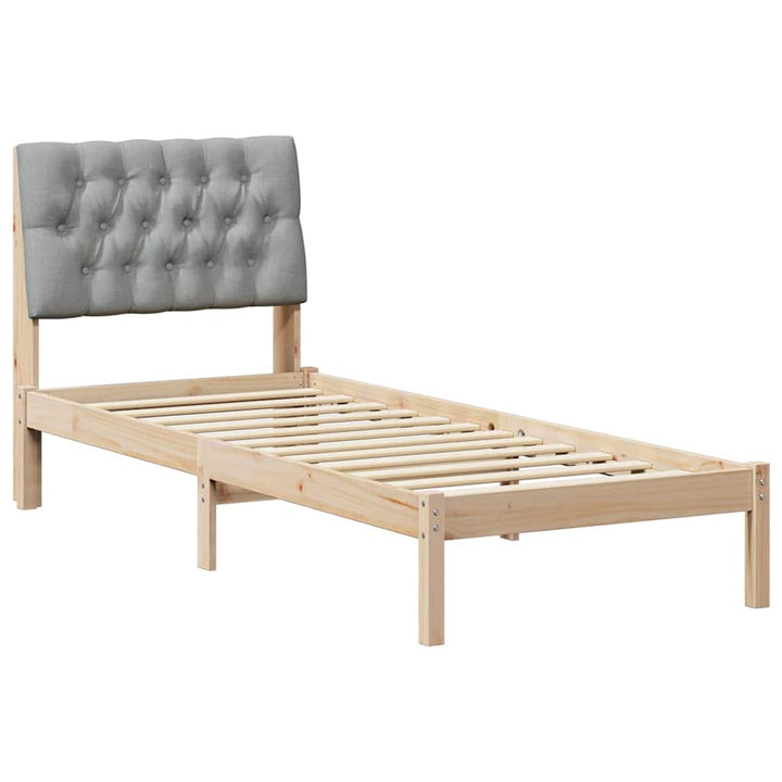 Sengestel med Polstret Hovedgavl Brun 75 x 190 cm