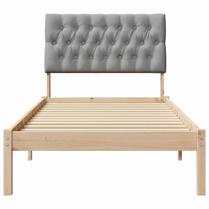 Sengestel med Polstret Hovedgavl Brun 75 x 190 cm