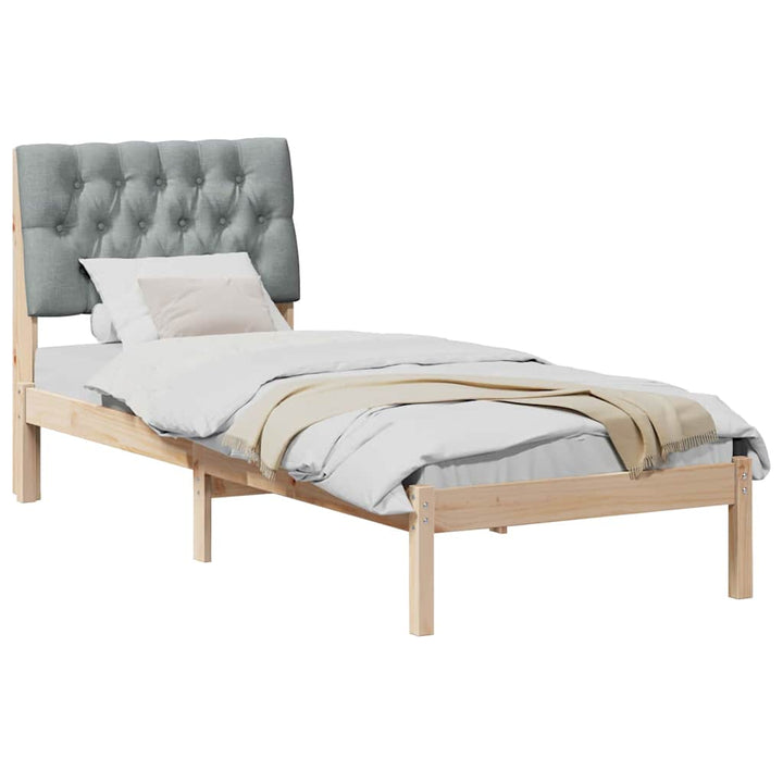 Sengestel med Polstret Hovedgavl Brun 75 x 190 cm