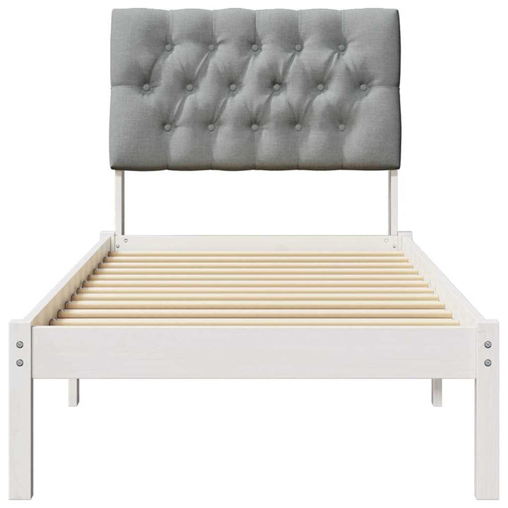 Sengestel med Polstret Hovedgavl Hvid 75 x 190 cm
