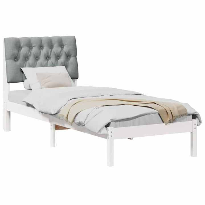 Sengestel med Polstret Hovedgavl Hvid 75 x 190 cm
