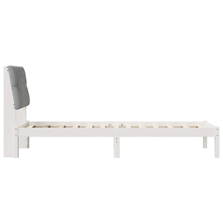 Sengestel med Polstret Hovedgavl Hvid 75 x 190 cm