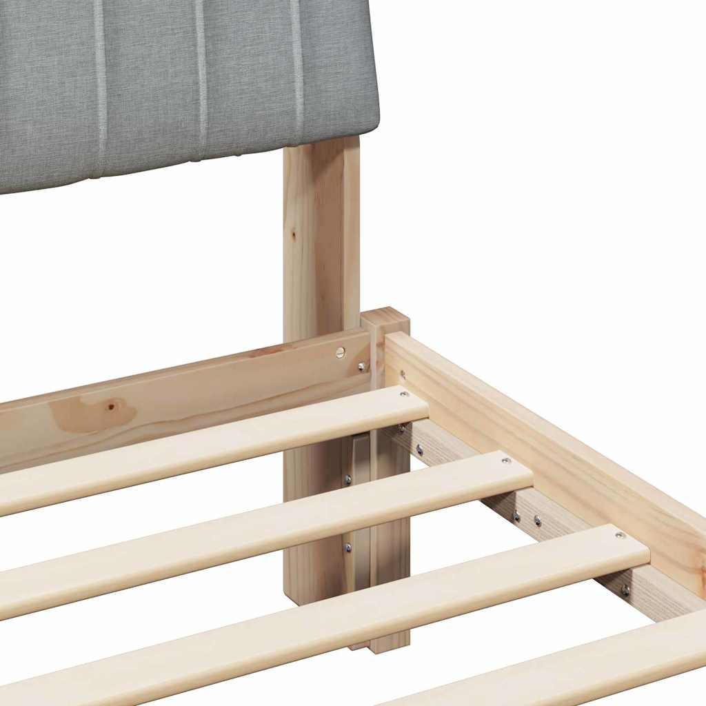 Sengestel med hovedgærde Brun 135 x 190 cm Massiv fyrretræ