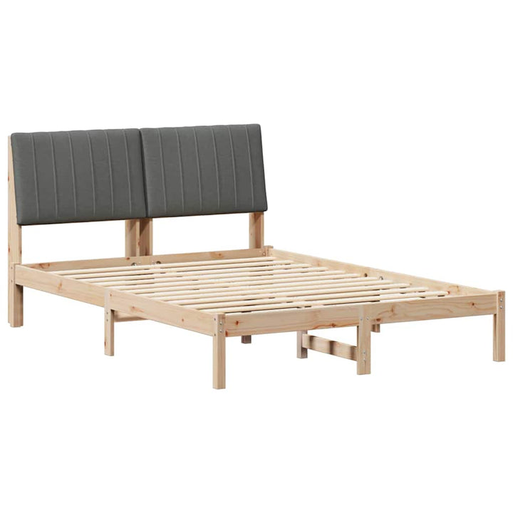 Sengestel med hovedgærde Brun 135 x 190 cm Massiv fyrretræ