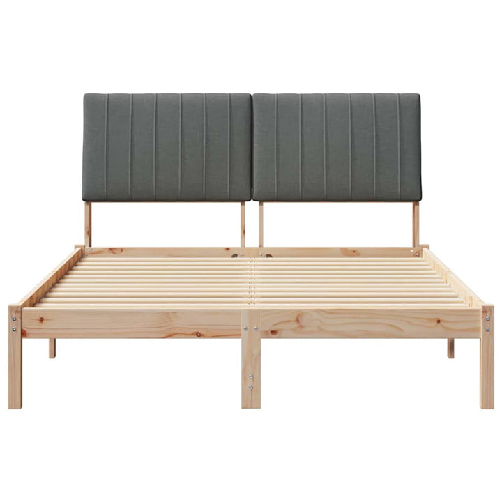 Sengestel med hovedgærde Brun 135 x 190 cm Massiv fyrretræ
