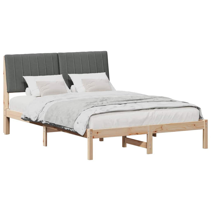 Sengestel med hovedgærde Brun 135 x 190 cm Massiv fyrretræ