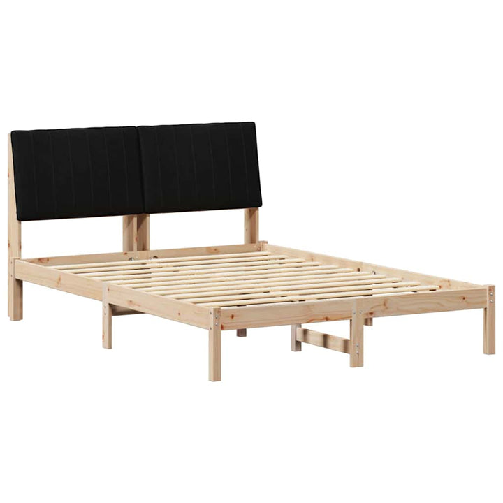 Sengestel med hovedgærde Brun 135 x 190 cm Massiv fyrretræ