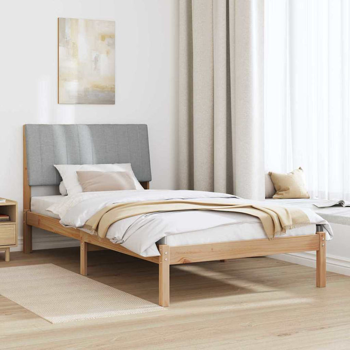 Sengestel med hovedgærde Brun 100 x 200 cm Massiv fyrretræ