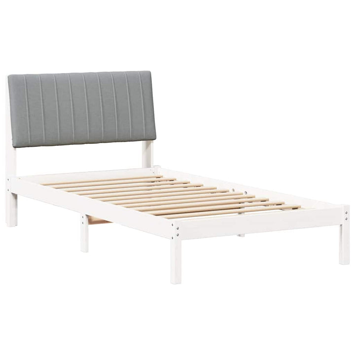 Sengestel med hovedgærde Hvid 100 x 200 cm Massiv fyrretræ