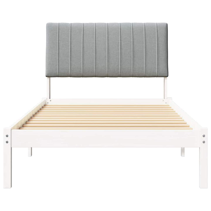 Sengestel med hovedgærde Hvid 100 x 200 cm Massiv fyrretræ