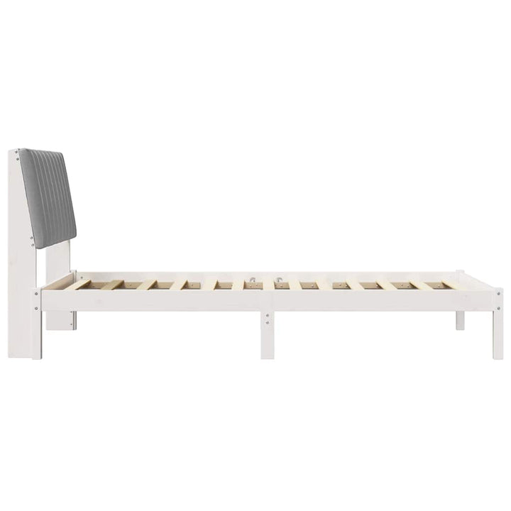Sengestel med hovedgærde Hvid 100 x 200 cm Massiv fyrretræ