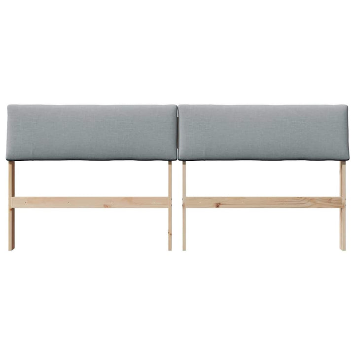 Polstret sengegavl Lysegrå 180 cm Massiv fyrretræ